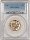 1936 BUFFALO NICKEL - PCGS MS-66, LOOKS SUPERB!