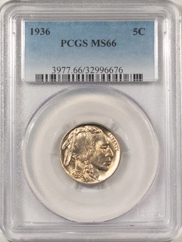 1936 BUFFALO NICKEL - PCGS MS-66, LOOKS SUPERB!