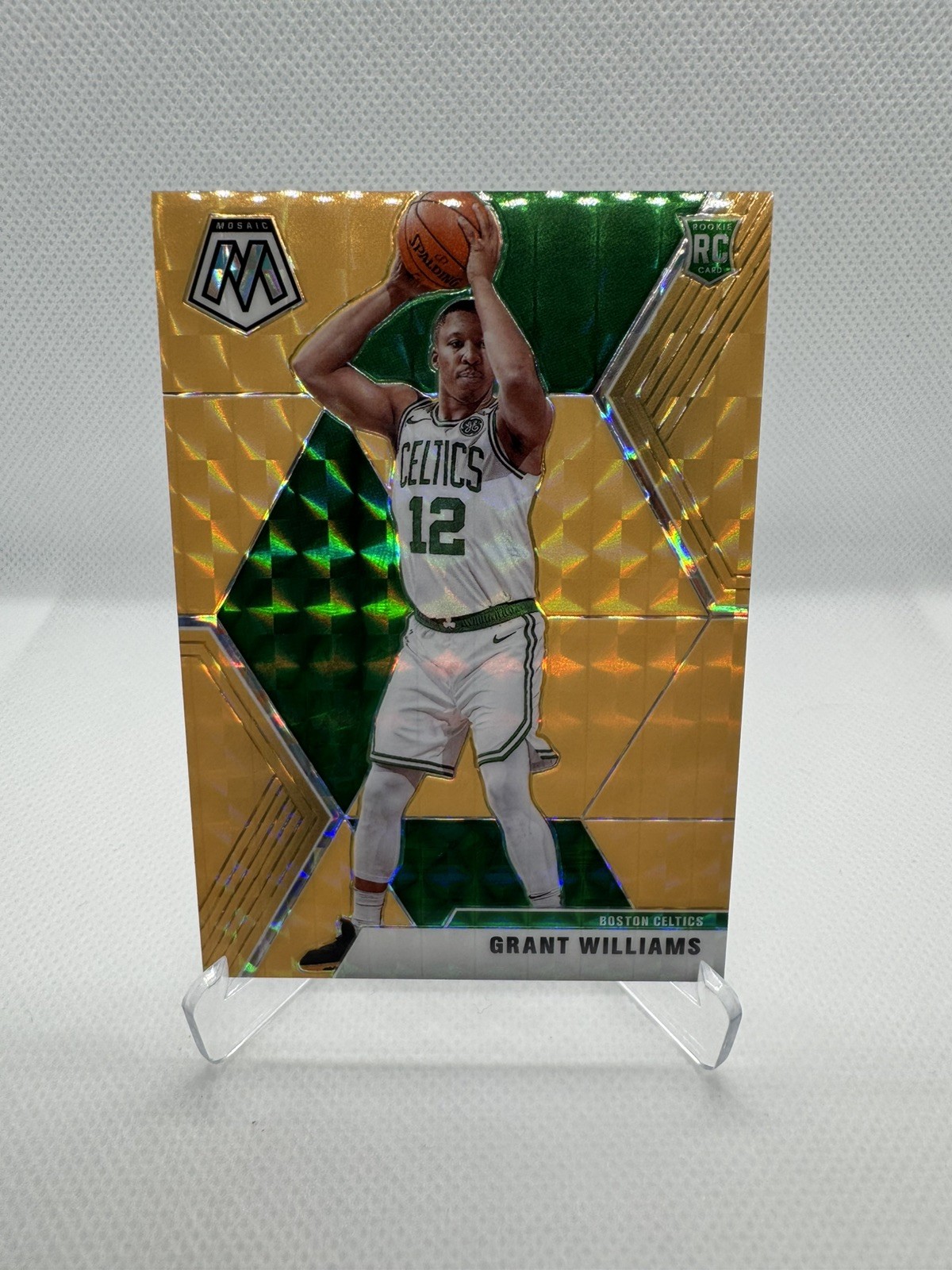 2019-20 Panini Mosaic Mosaic Gold Wave #217 Grant Williams Boston Celtics /25
