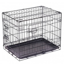NEW! 24" Folding Metal Dog Cage Puppy Transport Crate Pet Carrier