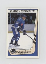 1989-90 Panini Album Stickers Curtis Leschyshyn #334 8d2