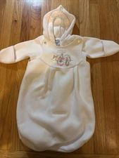 Beatrix Potter Quilted Bunting Snow Suit Pink Trim Baby Girl’s size NB