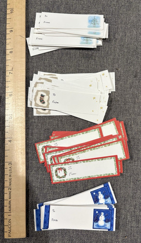 6 Sets of Vintage Christmas Gift Tags