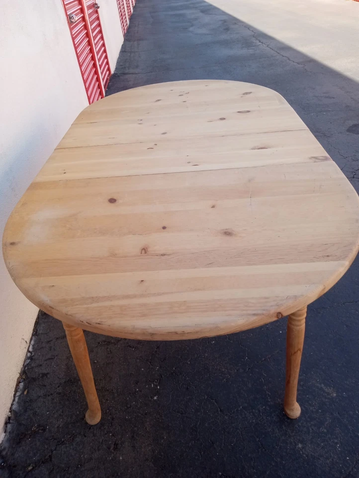 Mesa de madera Mastercraft 1970 (nueva) sin terminar con dos hojas de 12" 55" a 79" L43" W30" H Foto 2 de 4