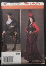 Simplicity 1819 Steampunk Corset Bolero Skirt Bustle Pillow Pattern 14-22