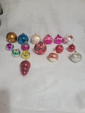 16 VNTG Glass Christmas Ornaments Various Brands/shapes 2 1/2-4"