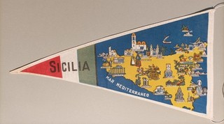 Fanion SICILIA Italie Italia Italy Italien gagliardetto pennant Wimpel coton