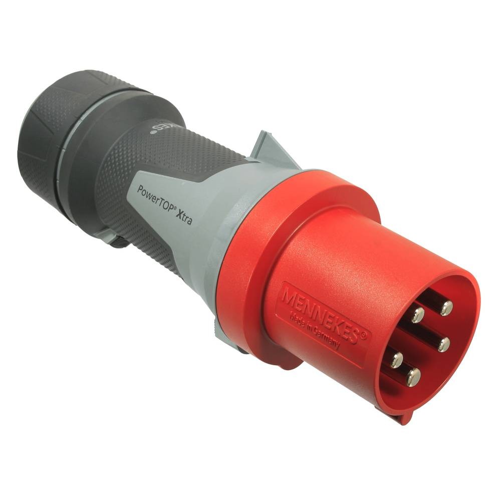 Fiche mâle CEE 63A 400V AS Schwabe 61423 pour équipement triphasé