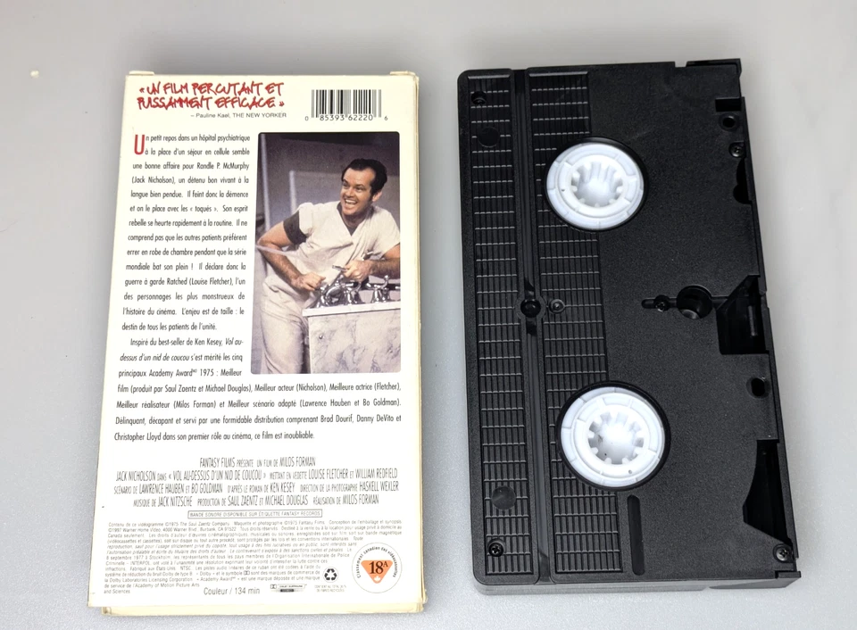 Vol Au-dessus d'un nid de coucou (1975)VHS TAPE - FRENCH - TESTED Jack Nicholson - Image 2 of 4