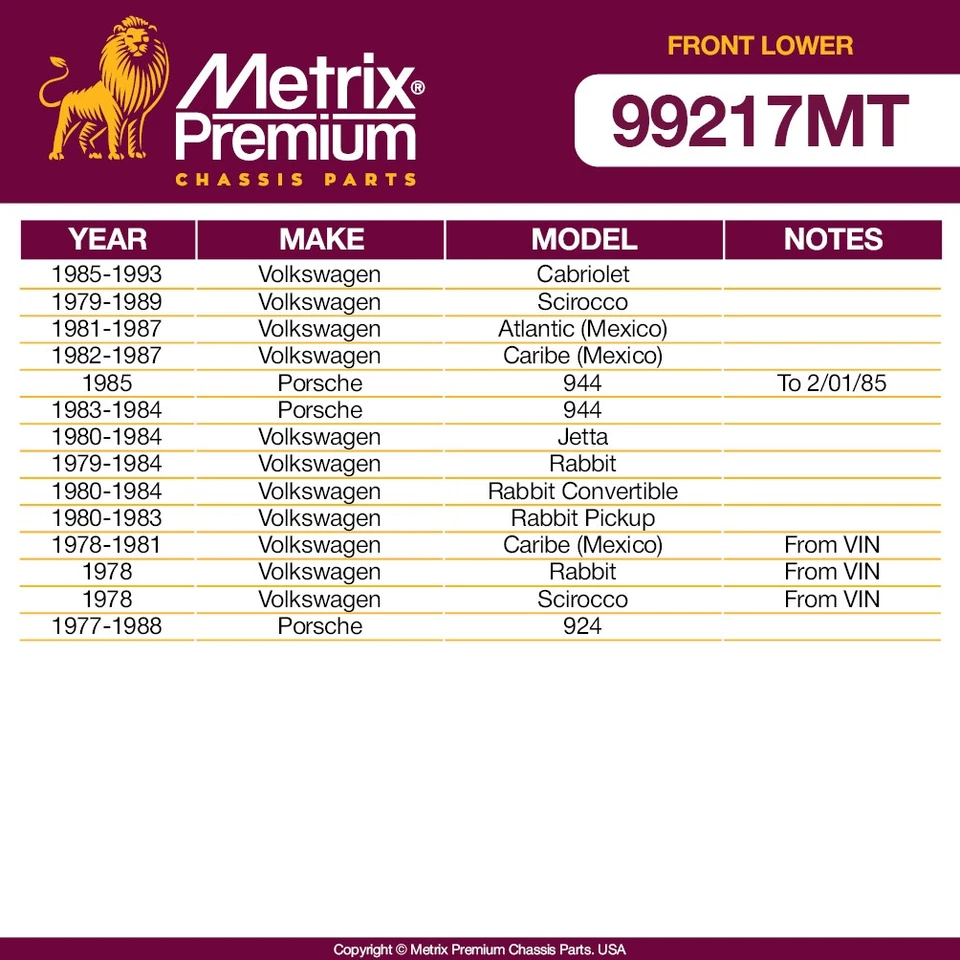 Front Lower Ball Joint Set for VW Jetta Rabbit Scirocco Porsche 944 924 2 PCS - Image 2 of 4