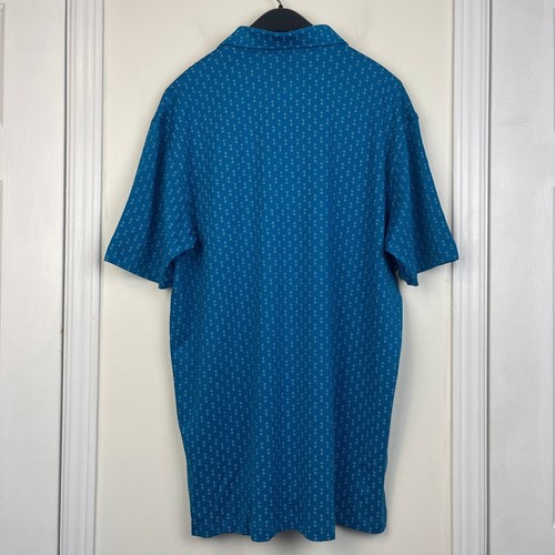 NEW Dunning Golf Performance Polo Shirt Mens Large Laguna Coolmax Wicking Blue - Picture 4 of 12