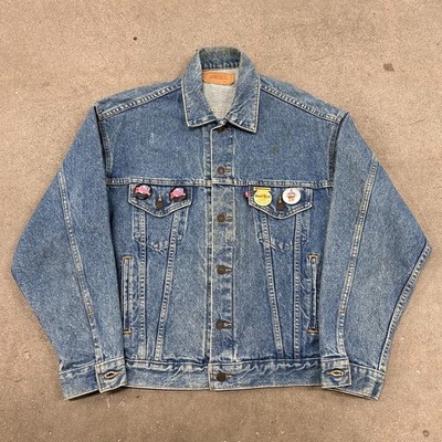 Vintage Levi's Denim Trucker Jacket Mens Large Blue Button Front Outdoor Retro