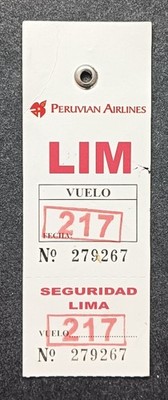 PERUVIAN AIRLINES STRAP CHECK BAGGAGE TAG DESTINATION LIMA, PERU