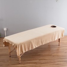 Spa Massage Table Sheet Cover Velvet Cosmetic Beauty Bed Cover with Face Hole