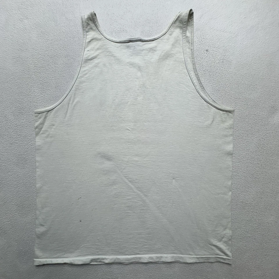 Vintage 90s Key West Tank Top Oneita Power-T Made in USA XL Tropical Cat Print - Image 2 of 4