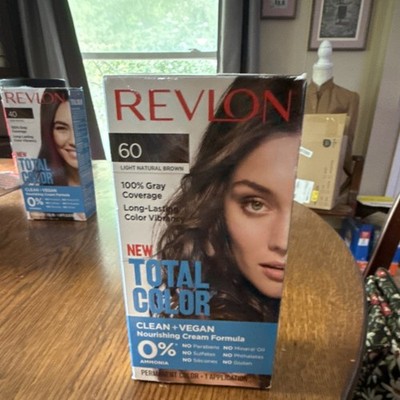 Revlon Total Color 60 Light Natural Brown Permanent Hair Dye Vegan Ammonia-Free