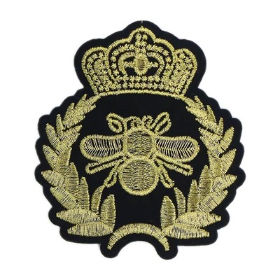 Gold Queen Bee Patch Embroidered Iron On Patches 3.25'' x 3.5'' PB23