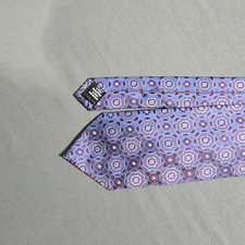 Stafford Signature Mens Blue Red Geometric Silk Tie