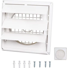 6'' Dryer Vent Cover, Outdoor Dryer Louver Vent Cover for 8″×8″ Exterior Wall