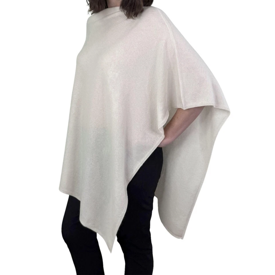 100% кашемировая детская шаль пончо в креме — один размер — мягкая, гипоаллерная... - Изображение 2 из 4