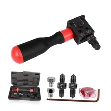 Brake Line Flaring Tool Kit, 3/16" & 1/4" SAE, Universal Double Flare Tool for 