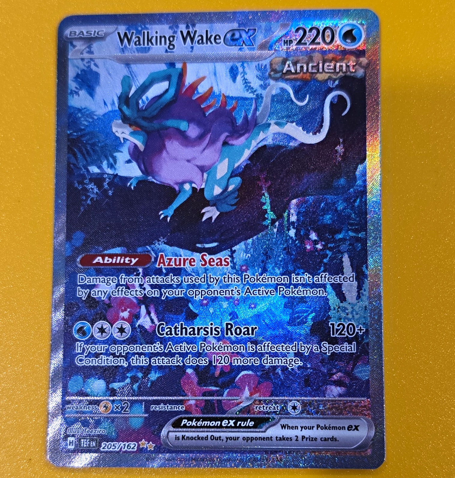Pokémon TCG Walking Wake ex 205/162 SV05 Temporal Forces Full Art Holo 220 HP