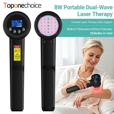 25 Dioden Kaltlaser Therapiegerät 808nm 905nm Infrarot Laser Schmerztherapie 8W