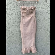 PrettyLittleThing Champagne Mermaid Bodycon Dress Size 2