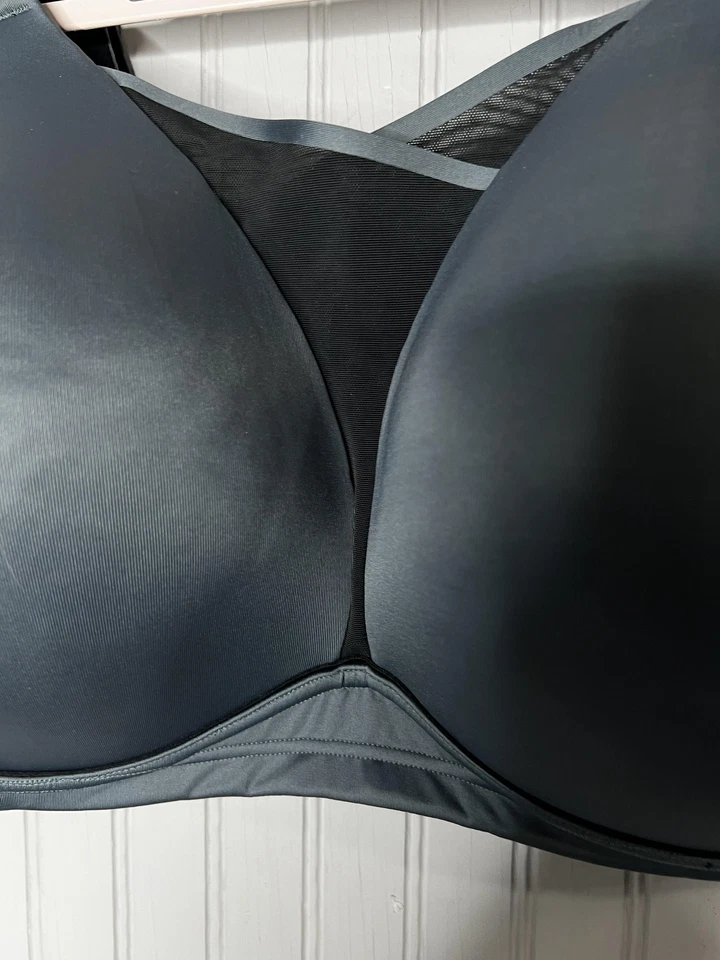 Sujetador LIVI Lane Bryant para mujer 48DD negro gris soporte acolchado sin cables talla grande Foto 4 de 4