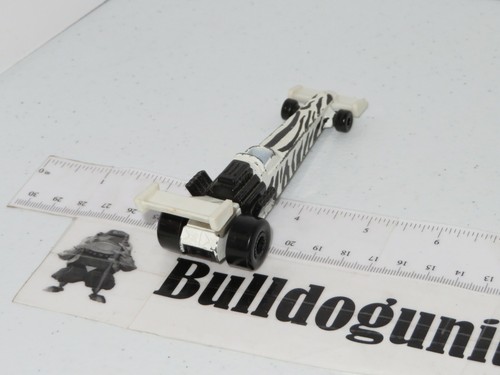 1993 Zebra Stripe Drag Racer Hot Wheels Druckguss Auto weiß schwarz - Bild 4 von 5