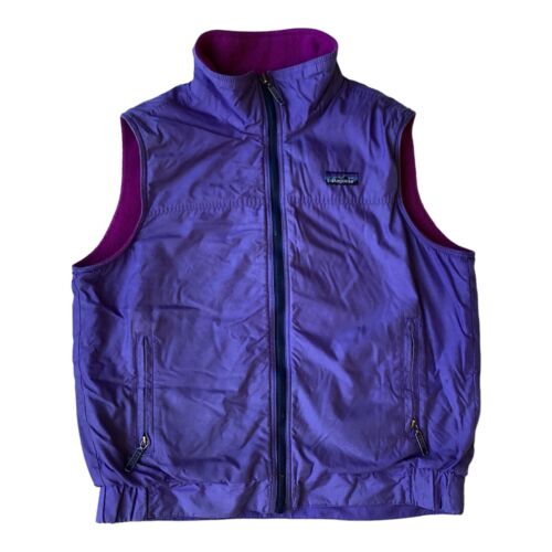 Vtg 90's Patagonia Synchilla Fleece Lined Nylon Vest Girls Large Size 9/10 - Picture 1 of 12