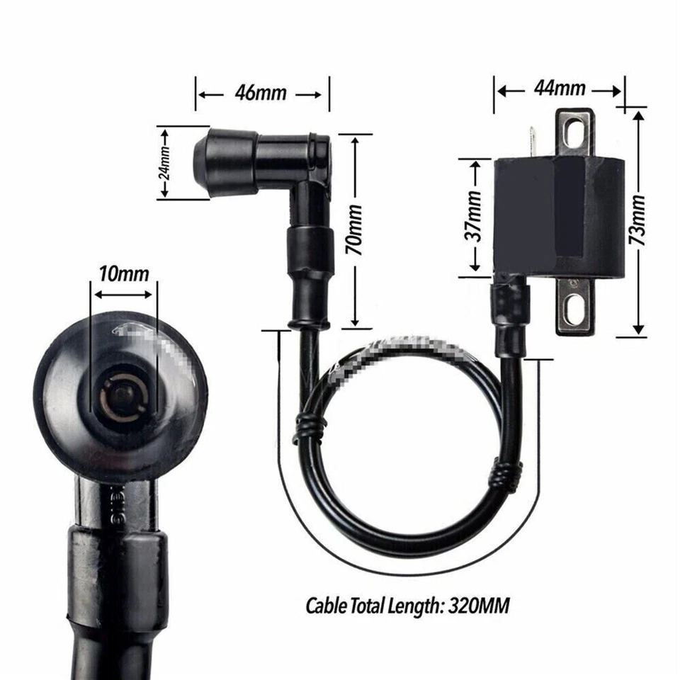 Комплект катушек зажигания на коленях 12 В 90° провод свечи зажигания подходит для мотоциклов скутеров 1 шт. - Изображение 4 из 4