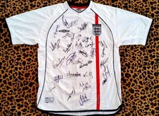 ENGLAND FOOTBALL SHIRT - SIGNED BY 27 WORLD CUP LEGENDS - ONE OF A KIND-RARE