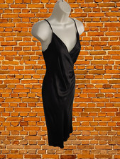 ZARA BLACK DRESS XSMALL WOMENS SPAGHETTI STRAP SLIP SILKY ZIP UP EVENING PARTY 