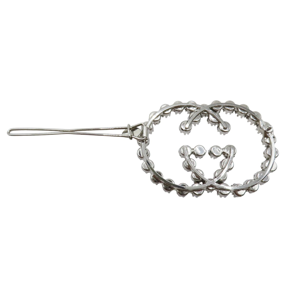 GUCCIヘアーピン GUCCI Crystal Embellished GG Hairpin Silver Plated | eBay