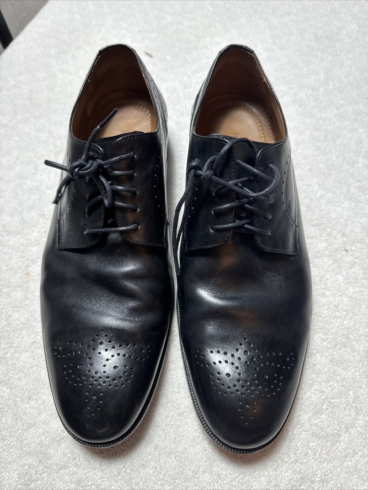 SAOLA Johnston & Murphy 59 2005 Oxford neri 9M India con pergamena sulla punta ma liscia