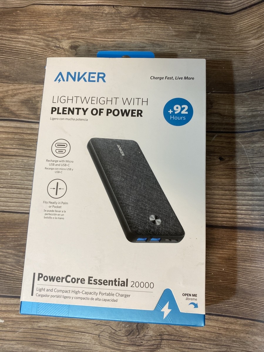 Anker PowerCore Essential 20000 mAh Portable Charger Battery Power Bank USED Anker PowerCore Essential 20000 mAh Portable Charger Battery Power Bank USED