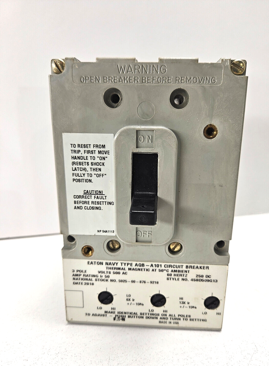 Eaton Type AQB-A101 Circuit Breaker 458D509G13 5925-00-876