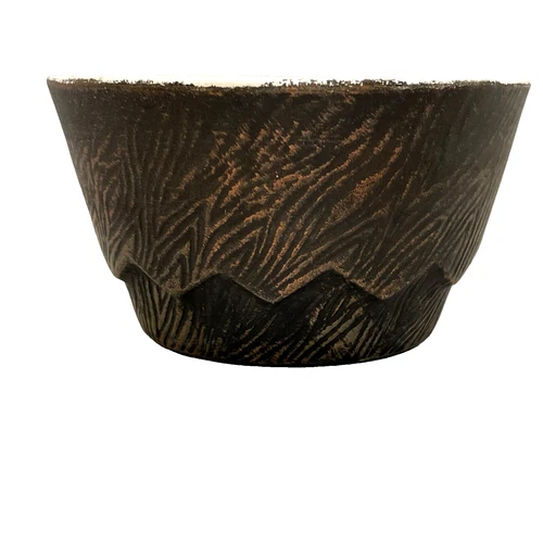 Vintage McCoy USA Bronze & Black Colored Textured Planter