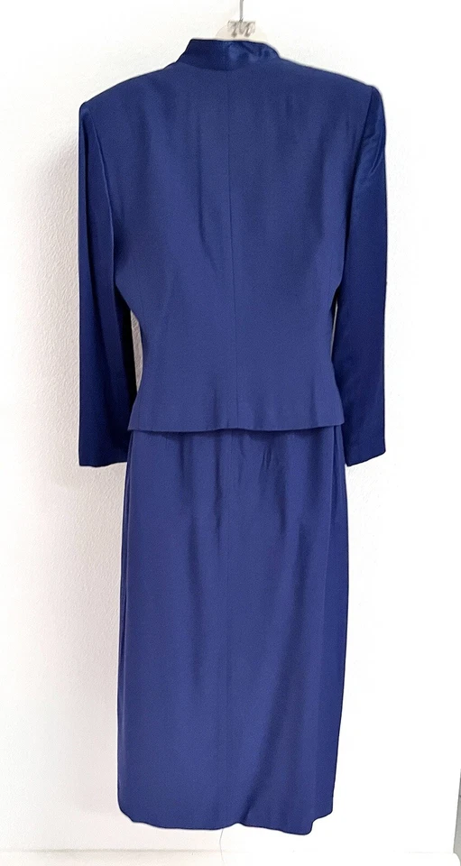 VINTAGE GANTOS SEPARATES*ROYAL BLUE 2 PIECE* JACKET Sz 10/PENCIL SKIRT Sz 6~EUC! - Imagem 4 de 4