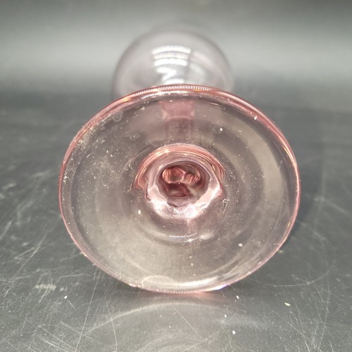 Vintage Libbey Pink Plum Rose Tinted Stemmed Wine Water Glass 7 1/3” Tall - Picture 4 of 4