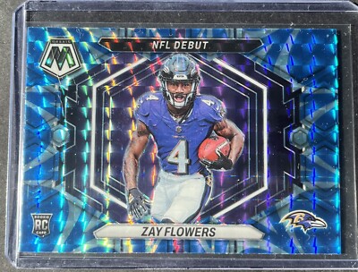 【SJ18762】SEED / Shiny Day Zay Flowers 2023 Panini Mosaic NFL Debut Blue Reactive Prizm