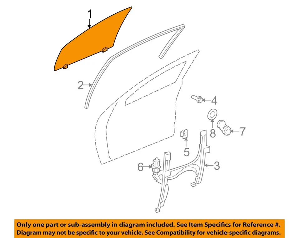 Vidrio de puerta delantera del lado del conductor OEM 2007 2008 2009 2010 2011 2012 Dodge Caliber Foto 3 de 4