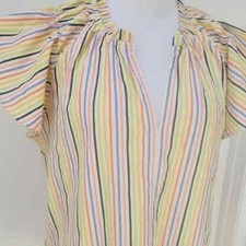 NEW Tuckernuck Pomander Place Rainbow Stripe Finley Mini Dress Small Cotton S