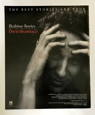 David Baerwald Bedtime Stories 1990 Poster Type Ad (David + David, Sheryl Crow)