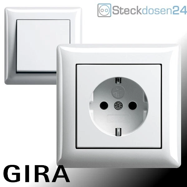 GIRA System 55 Steckdose Schalter Standard55 Reinweiß glänzend Steckdosen - Bild 2 von 2