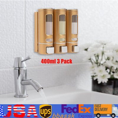 400ml 3 Pack Hotel Shower soap Dispenser,  Wall-mounted Shampoo Dispenser Hotel
