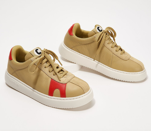 Camper Leather Lace-Up Sneakers - Runner K21 Beige Size 5