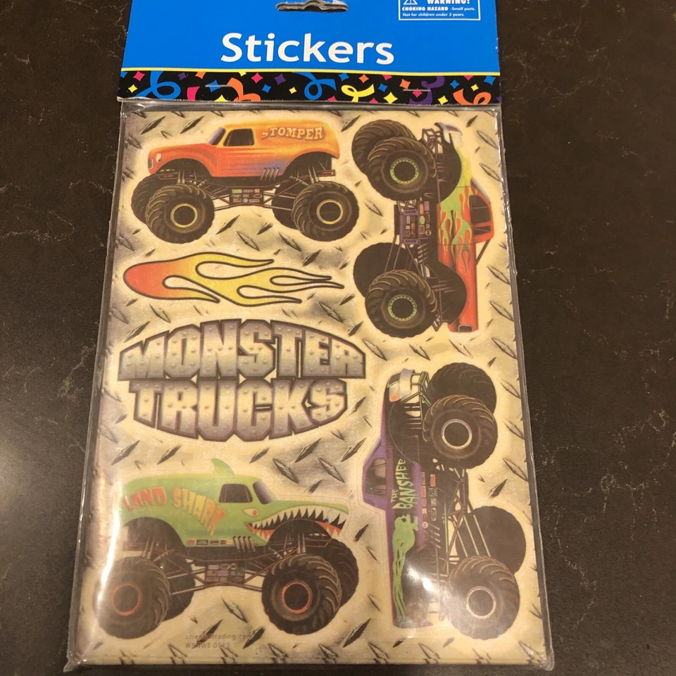 12 sheets Mudslinger Monster Truck STICKERS Birthday Party Favors Supplies - Image 2 of 3