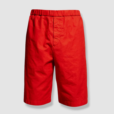 $560 Jil Sander Men's Red Canvas Wide-Leg Shorts Size Large IT 52/US 41